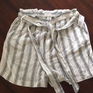 Striped high waisted shorts. Brand new